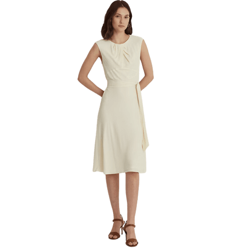 Lauren Ralph Lauren Womens Cap Sleeve Below Knee MIDI Dress Size 14 - Image 2