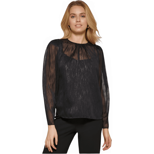 DKNY Black Sheer Blouse - Size S - Women's Tops - Party Wear - Image 3