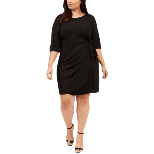 SIGNATURE Plus Black Knit Dress Plus Size 1X - Cocktail Dress - Image 3