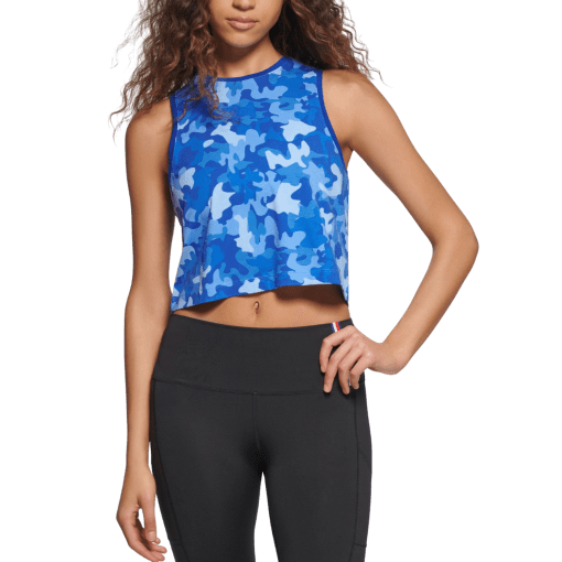 Tommy Hilfiger Sport Blue Camo Tank Top - S - Workout Clothes - Image 3