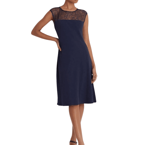 LAUREN RALPH Lauren Tynlee Womens Lace Knee-Length Sheath Dress size 8 - Image 2