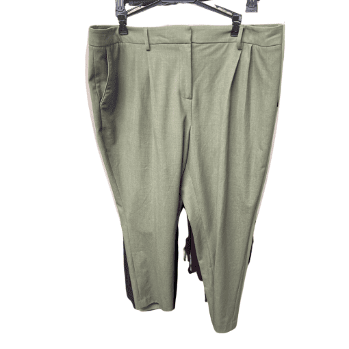 Tahari ASL Olive Green Plus Size Pants - Women's Trousers 16