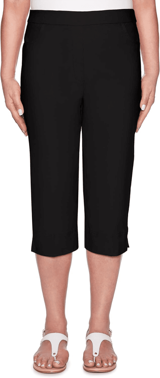 Alfred Dunner Black Capris Size 14 - Women's Cropped Pants