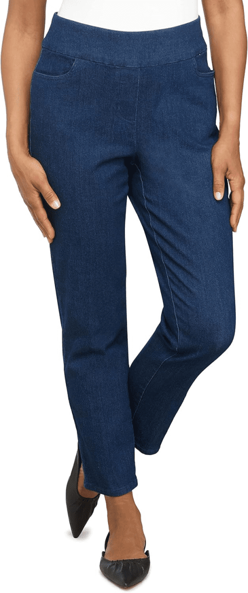 Alfred dunner Petites Womens Mid Rise Modern Fit Straight Leg Jeans 12P