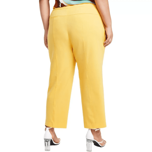 Bar III Plus Size Yellow Straight Leg Pants - 14W - Women's Trousers - Image 2