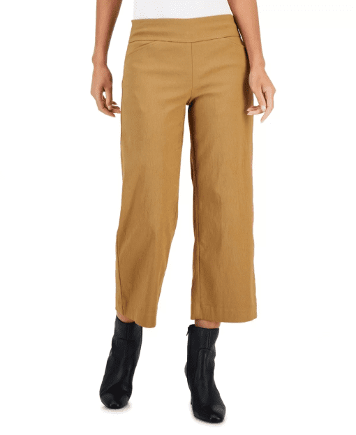 Club Room Women's Khaki Cropped Wide Leg Pants - Size 14 - Casual Pants