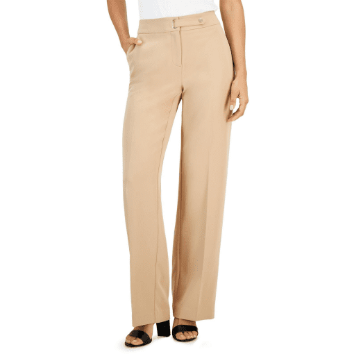 Nine West Womens High Rise Solid Wide Leg Pants 9W