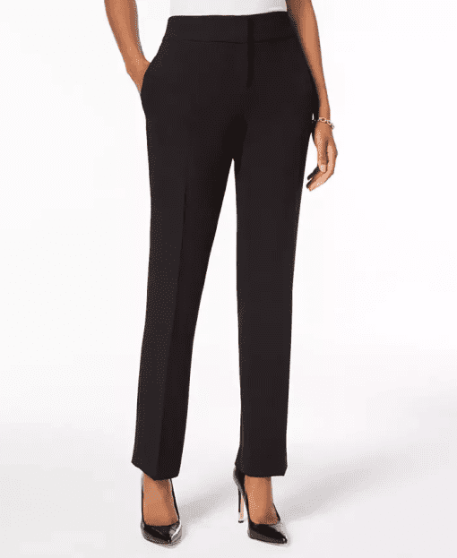 Kasper Women's Petite Stretch Crepe Slim Leg Pants, Black, 14P