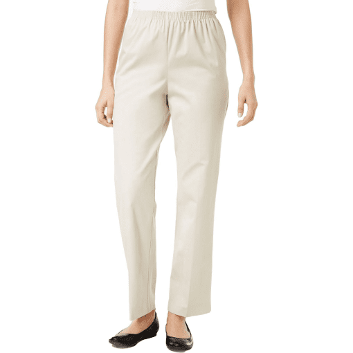 Blair Tan Pull-On Pants - Women's Size 14 - Elastic Waist Trousers