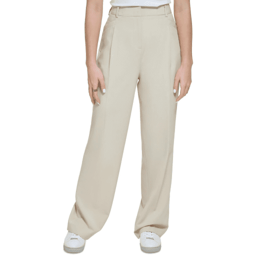 Calvin Klein Cream Wide Leg Dress Pants - Size 12 - Women's Trousers - Image 2