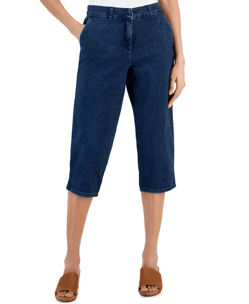 Karen Scott Women's Denim Comfort Capri Pants, ks overcast 10