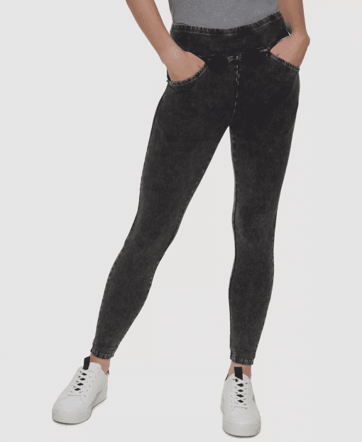 Dkny Jeans Acid-Wash Leggings - Black M