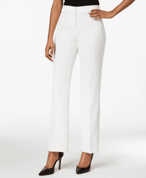 Kasper White Crepe Pants Size 14 - Women's Dress Trousers