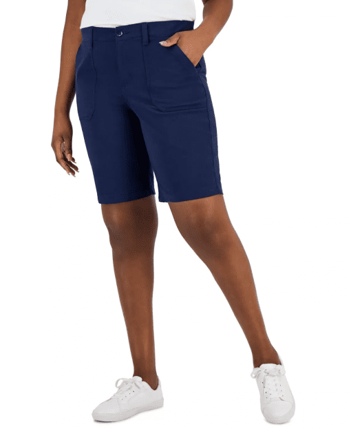 Karen Scott Navy Bermuda Shorts - Size 18 - Women's Shorts