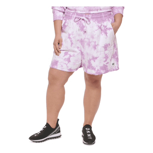 DKNY Sport Plus Size Tie Dye Shorts - Wild Violet - Women's Workout