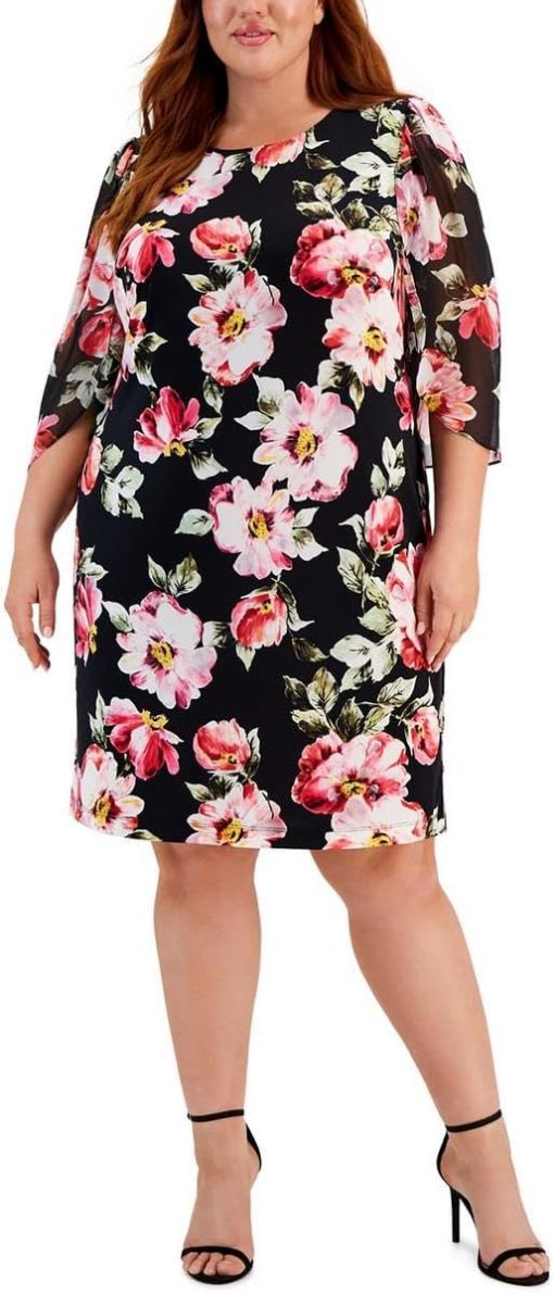 Connected Plus Size Printed 3/4-Sleeve Fit & Flare Dress Size 20W