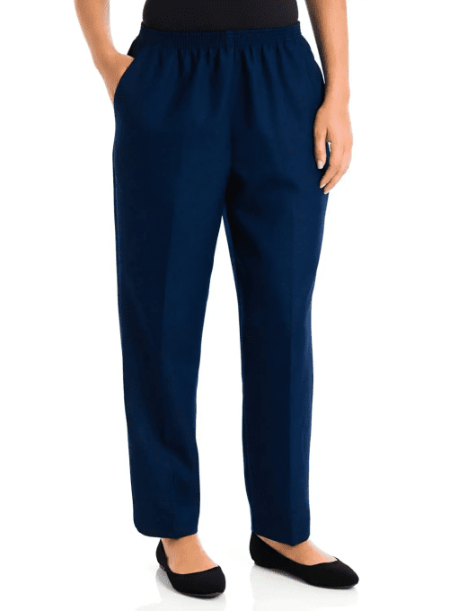 Alfred Dunner Blue Pull-On Pants Plus Size 18W Short - Women's Trousers