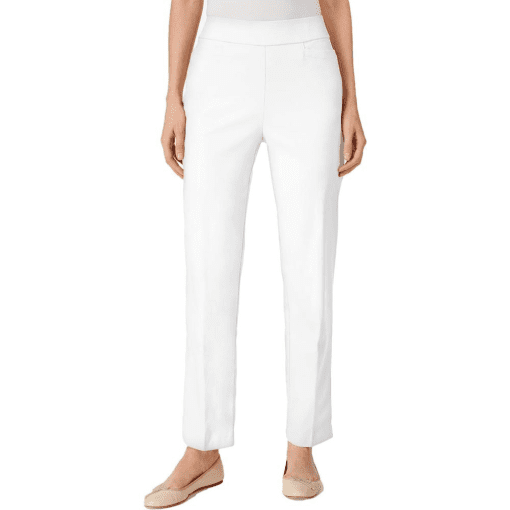 Alfred Dunner White Petite Straight Leg Pants - Women's Trousers