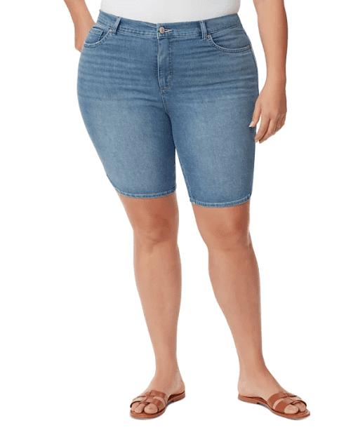 Gloria Vanderbilt Plus Size Blue Denim Bermuda Shorts