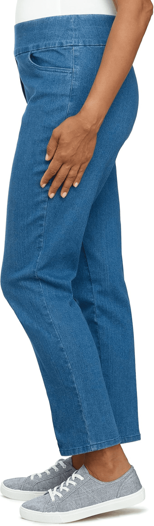 Alfred Dunner Petites Womens High Rise Medium Wash Skinny Jeans blue 16P - Image 2