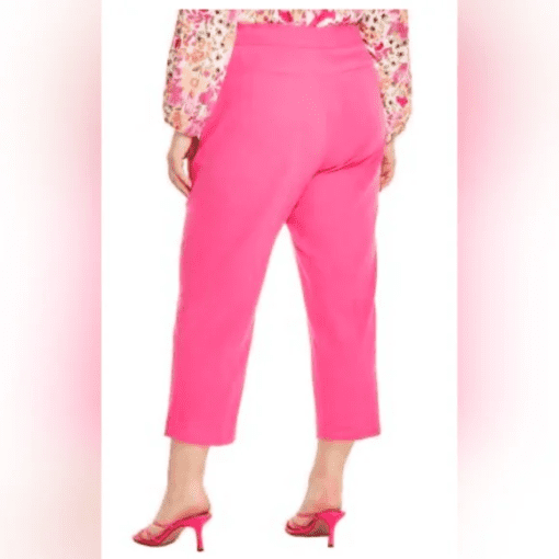 Bar III Plus Size Pink Cropped Pants - Women's Trousers 18W