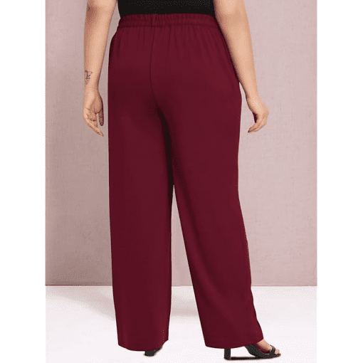 City Chic Oxblood Wide Leg Pants Plus Size 24 - Women's Trousers