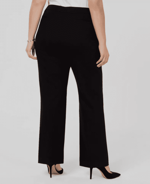 Anne Klein Plus Size Black Flare Pants - Women's Trousers - 16W