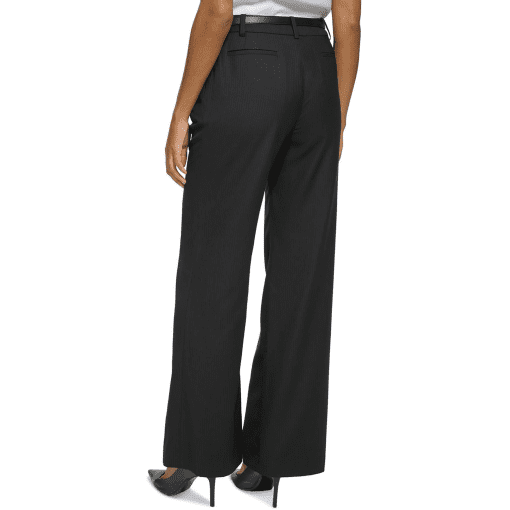 Calvin Klein Black Striped Wide Leg Dress Pants - Size 12 - Women's