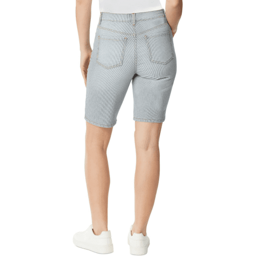 Amanda Womens Denim Bermuda Shorts YID STRPE 6