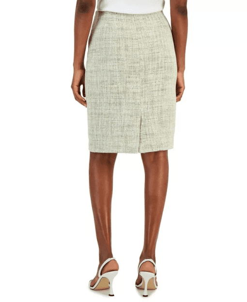 Anne Klein Womens Tweed Pencil Skirt 14 grid - Image 2