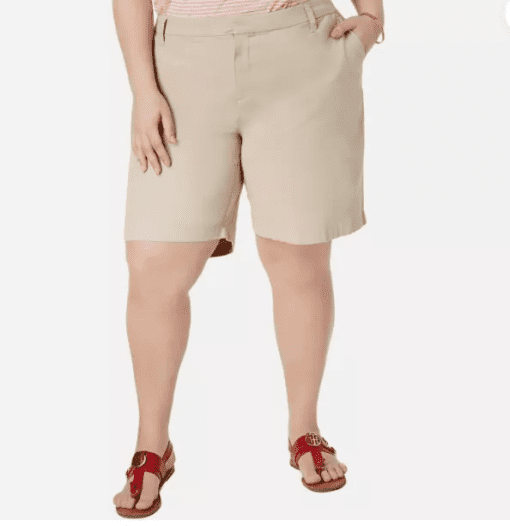 Tommy Hilfiger Plus Size Hollywood Bermuda Shorts - Khaki 22W