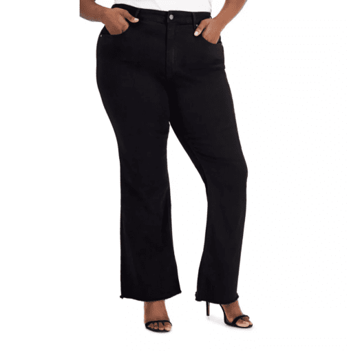 Tinseltown Womens Plus High Rise Stretch Flare Jeans 24W - Image 2