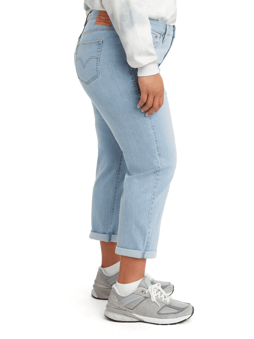 BOYFRIEND Plus Slate Era Womens Denim Tapered Leg Boyfriend Jeans 24 - Image 3