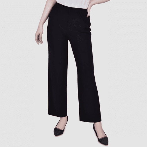 Collection Petites Black Wide Leg Pants - Petite Office Wear - Image 3