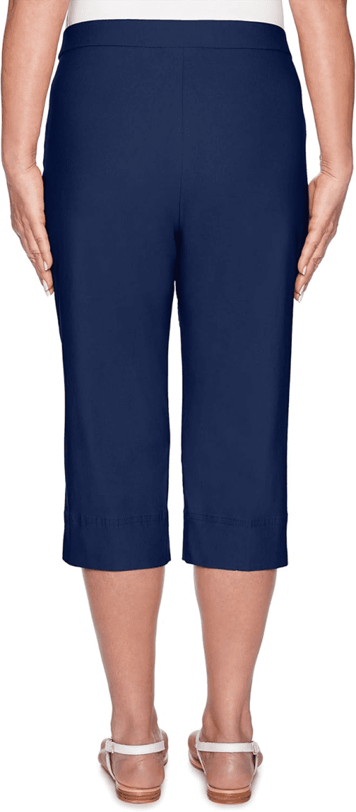 Alfred Dunner Navy Petite Pull-On Capri Pants - Size 16P - Clamdiggers - Image 2