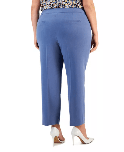 KASPER Plus Size Blue Ankle Pants - Women's Work Trousers - Image 2