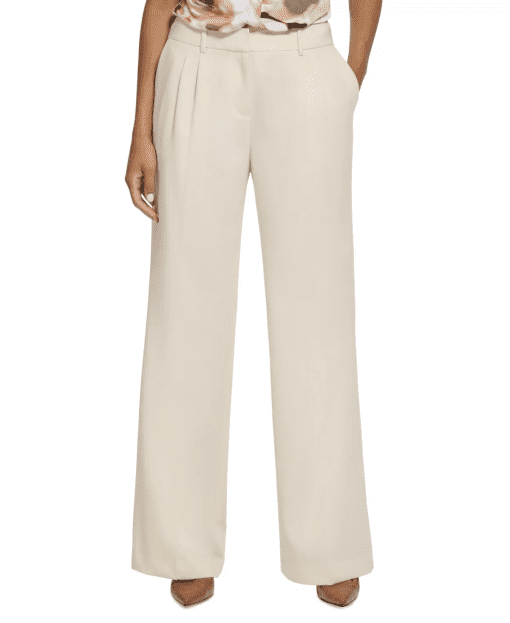 Calvin Klein Women's Wide Leg Pants, Cream, Size 16, Trousers