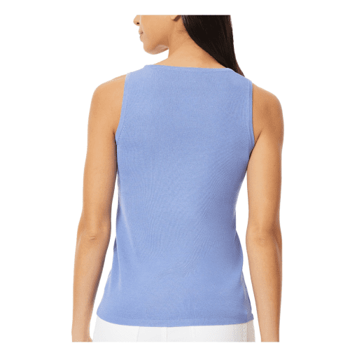 JONES NEW YORK Womens Blue Ribbed Pull-on Sleeveless Scoop Neck Tank Top L - Image 2