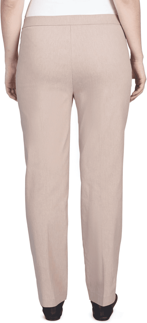 Alfred Dunner Khaki Petite Pants - Women's Straight Leg Trousers - Image 2