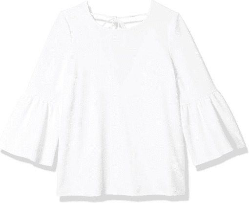 Kensie Women's Bell-Sleeve V-Back Top white L - Image 3