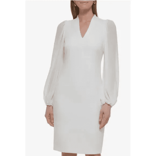 Vince Camuto White Sheath Dress Size 8 - Cocktail Dress