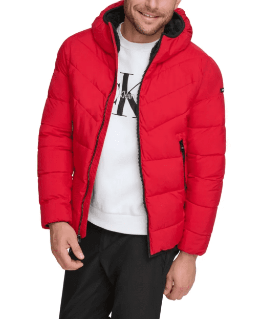 Calvin Klein Red Puffer Jacket - Men's Size M - Winter Coat