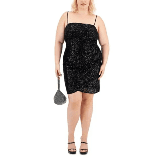 Emerald Sundae Black Sequin Party Dress Plus Size 16 Cocktail Dress