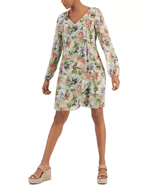 Inc Womens Floral Tie Back Shift Dress size S