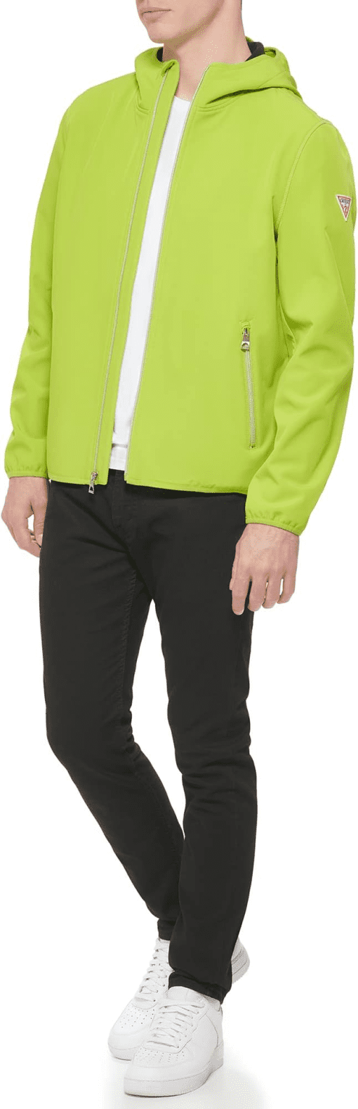 Guess Men's Lime Hooded Jacket - Size M - Windbreaker