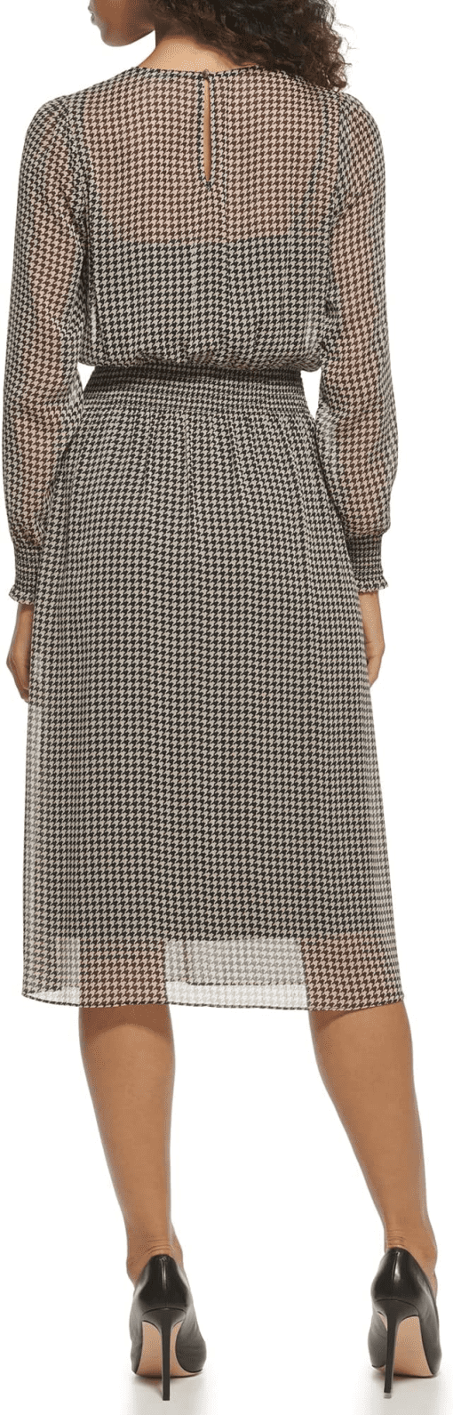 Tommy Hilfiger Womens Houndstooth Calf MIDI Dress 2 - Image 2