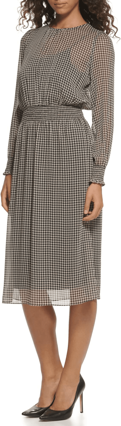 Tommy Hilfiger Womens Houndstooth Calf MIDI Dress 2 - Image 3