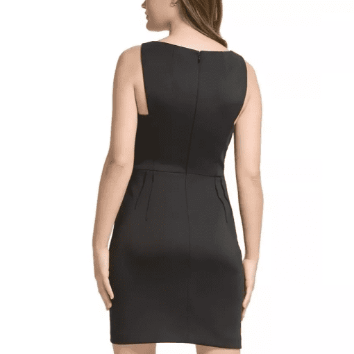 X Calvin Klein Womens Pleated Polyester Sheath Dress black 16 - Image 2