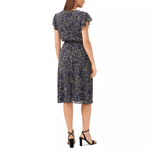 MSK Petites Womens Chiffon Floral MIDI Dress PS