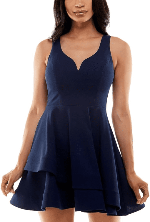 B. Darlin Navy Fit & Flare Dress - Plus Size 16W - Party Dress